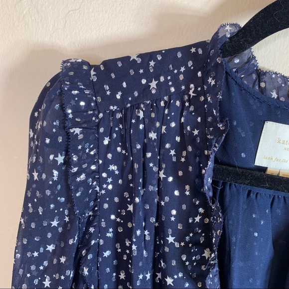 Kate Spade Night Sky Dot Ruffle Fit & Flare Dress - Picture 5 of 10